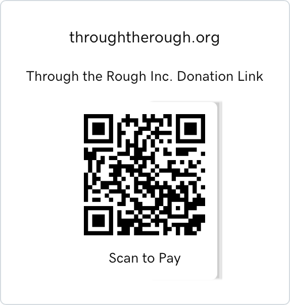 QR code linking to Through The Rough Inc. donation portal